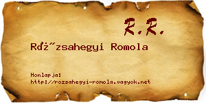 Rózsahegyi Romola névjegykártya
